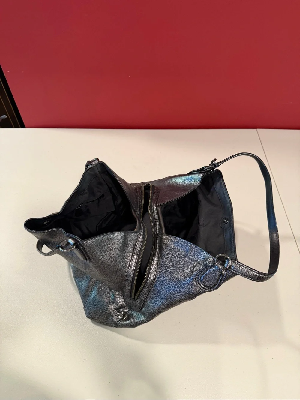 Coach Black Pebbled Leather Messenger Bag